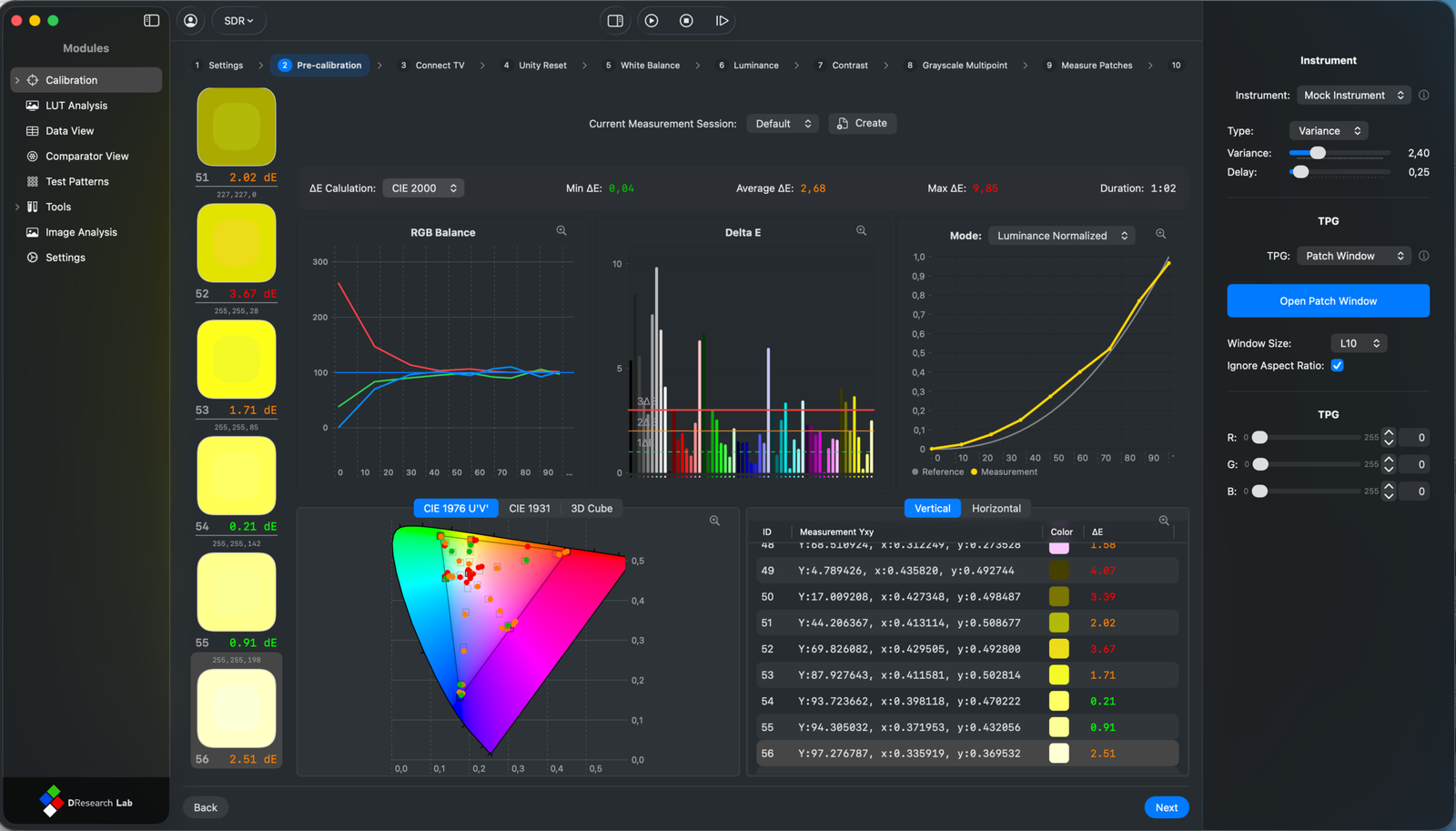 ColorBox - Precalibration