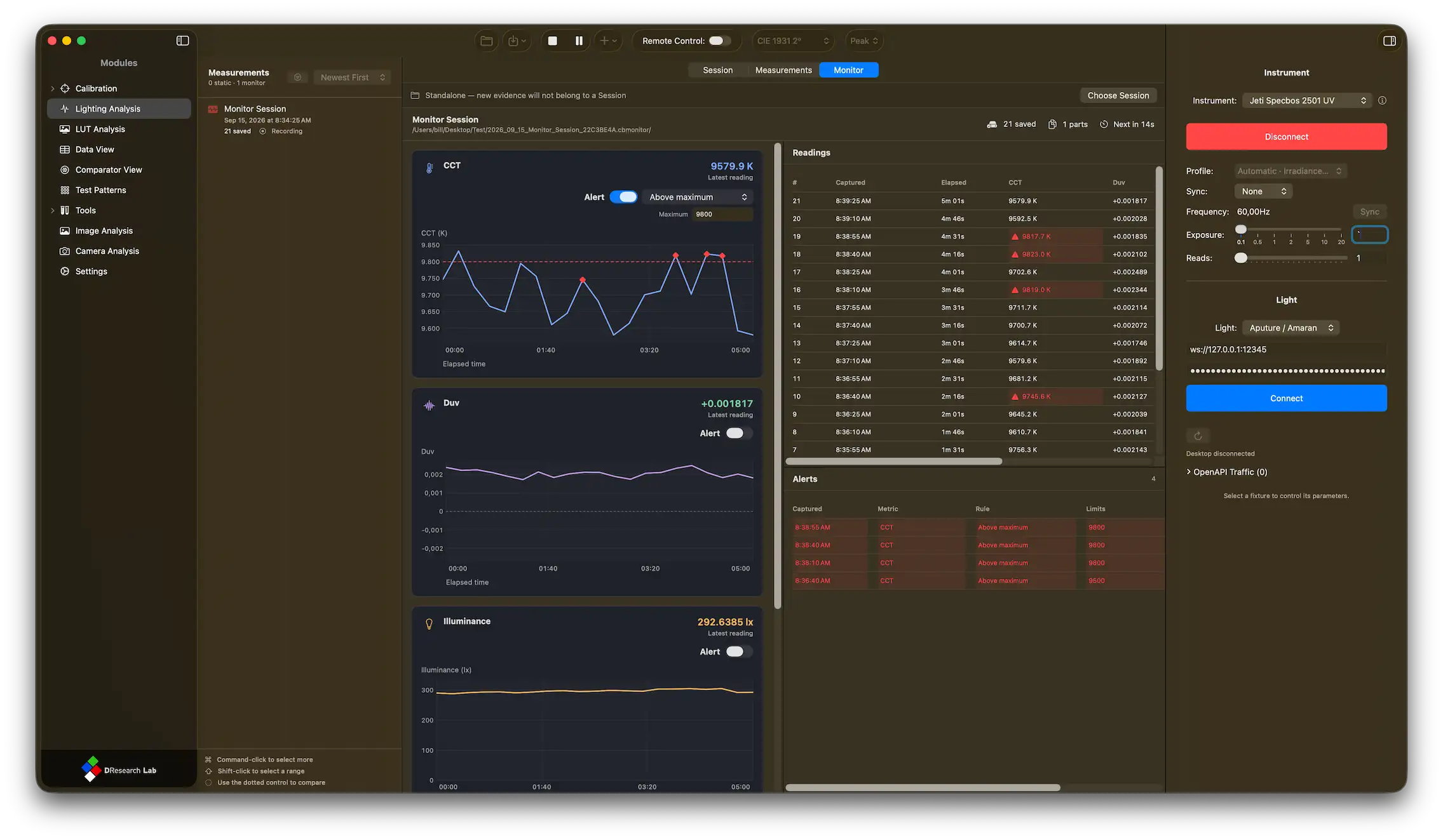 Module - Lighting Analysis - Alerts